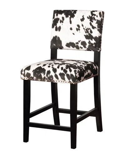 Linon Clayton Black Cow Print Counter Stool