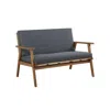 Linon Cole Outdoor Chat 4 Piece Seating Set With Grey Cushions In Gray