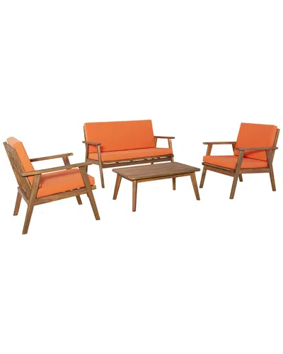 Linon Cosgrove Patio Chat Set In Orange