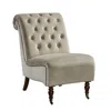 Linon Cora Mink Tufted Slipper Chair In Neutral