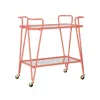 Linon Coral Mid-century Bar Cart In Orange