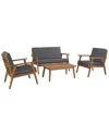 Linon Cosgrove Patio Chat Set In Gray