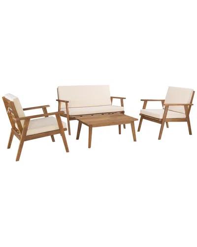 Linon Cosgrove Patio Chat Set In Natural