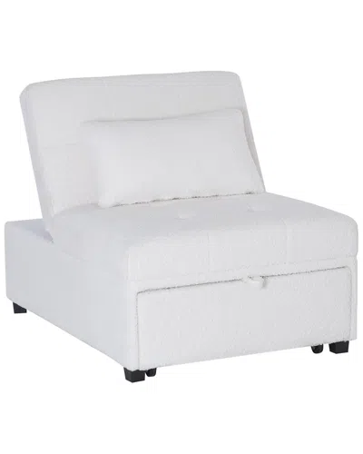 Linon Dozer Sherpa Sofa Chair In White