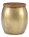 Linon Dreyfus Drum Side Table With Storage