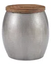 Linon Dreyfus Drum Side Table With Storage In Gray
