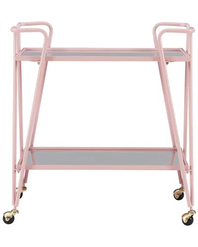 Linon Ellie Bar Cart In Pink