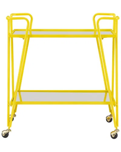 Linon Ellie Bar Cart In Yellow
