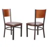 Linon Elmer Side Chair Brown Set Of 2 In Brown