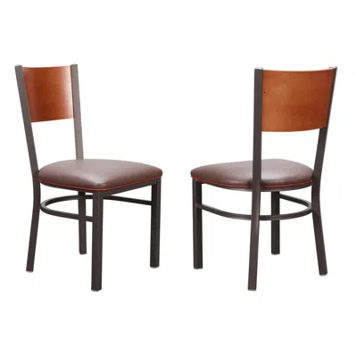 Linon Elmer Side Chair Brown Set Of 2