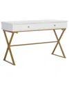 Linon White Campaign Desk In White