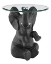 Linon Ernie Elephant Side Table In Black
