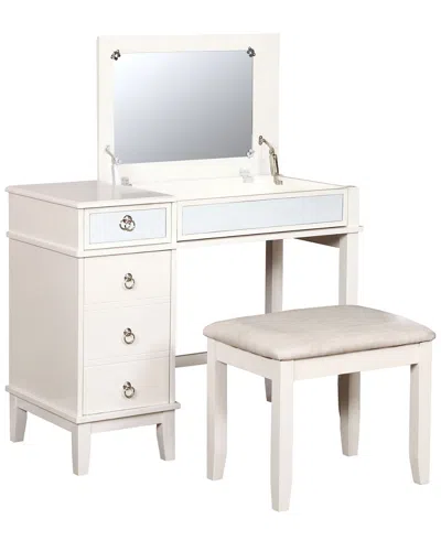 Linon Eva Vanity Set In White