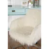 Linon Fiona Faux Fur Office Chair, White In White