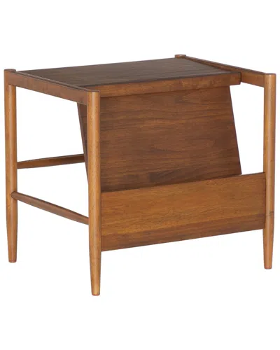 Linon Flay Magazine Rack In Burgundy