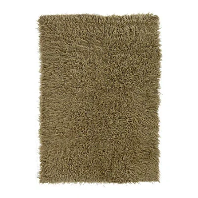 Linon Flokati Solid Woven Rectangular Area Rug In Brown