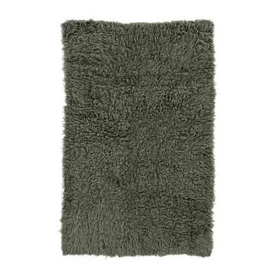 Linon Flokati Solid Woven Rectangular Area Rug In Green