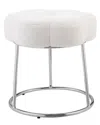Linon Flower Sherpa Stool