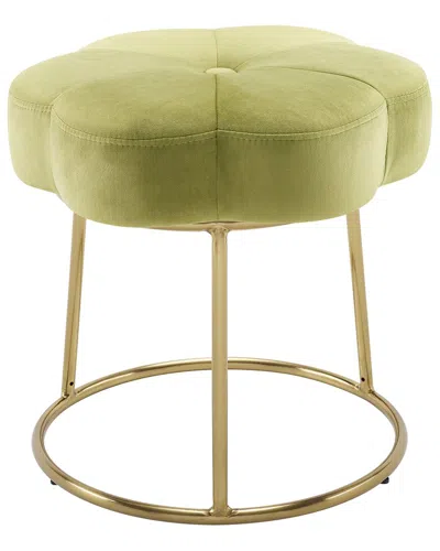 Linon Flower Stool In Green