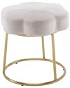 Linon Flower Stool In White