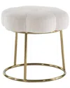 Linon Flower Stool In White