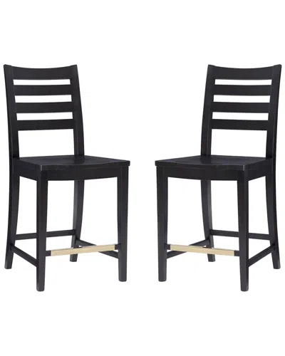 Linon Flynn Black Counter Stools Set Of 2