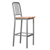 Linon Frazier Metal Barstool Silver Set Of 2 In Gray