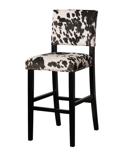 Linon Furniture Linon Clayton Black Cow Print Bar Stool
