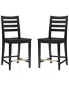 Linon Furniture Linon Flynn Black Counter Stools Set Of 2