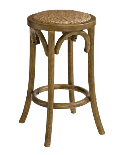 Linon Furniture Linon Rae Walnut Backless Bar Stool