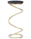 Linon Gigi Spiral Granite Drink Table