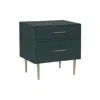 Linon Gloria Two Drawer Night Stand Dark Green In Green