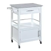 Linon Granite-top Kitchen Cart In White