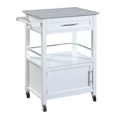 Linon Granite-top Kitchen Cart In White