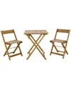 Linon Grayson Brown Threepc Square Table Set In Brown