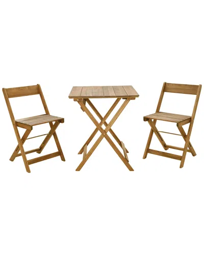 Linon Grayson Brown Threepc Square Table Set