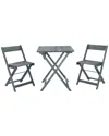 Linon Grayson Gray 3pc Square Table Set In Gray