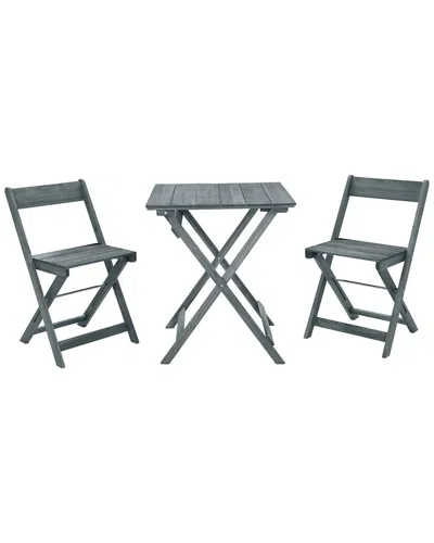 Linon Grayson Gray 3pc Square Table Set In Green