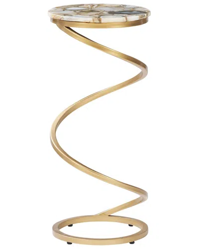 Linon Gynn Agate Drink Table In Gold