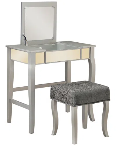 Linon Harper Vanity Set In Gray