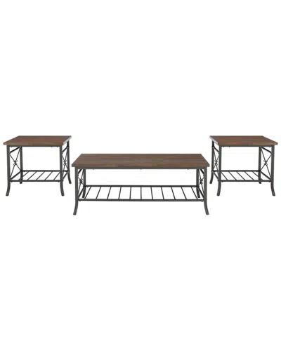 Linon Harrison 3pc Occasional Tables In Brown