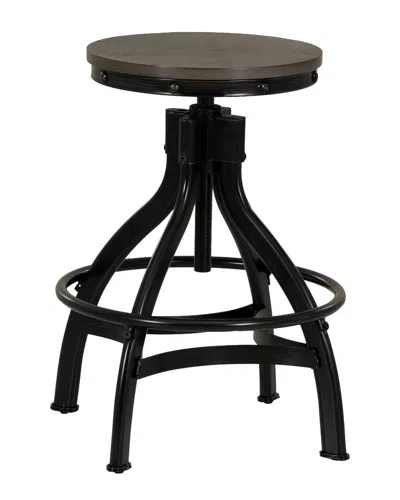 Linon Haywood Adjustable Height Backless Stool In Black
