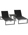 Linon Holland Aluminum 3pc Set In Black