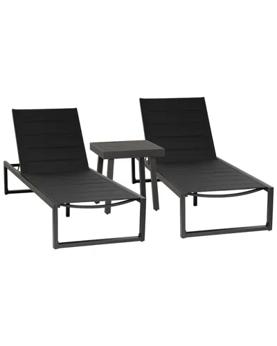Linon Holland Aluminum 3pc Set In Black