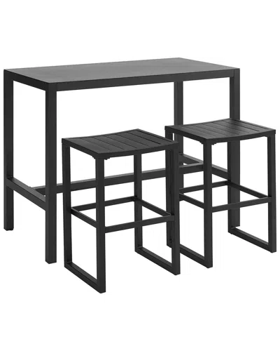 Linon Holland Aluminum 3pc Tavern Set In Black