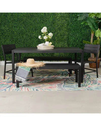 Linon Holland Aluminum 5pc Dining Set In Black