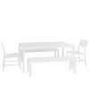 Linon Holland Aluminum 5pc Dining Set In White