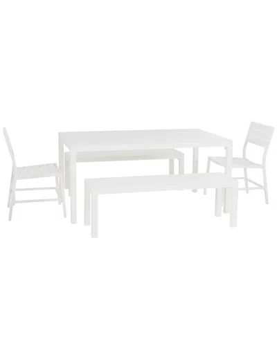 Linon Holland Aluminum 5pc Dining Set In White