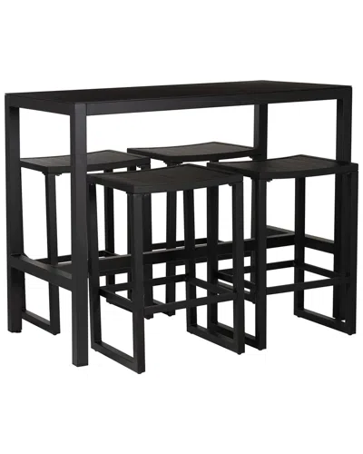 Linon Holland Aluminum 5pc Tavern Set In Black