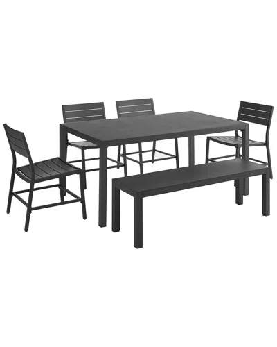 Linon Holland Aluminum 6pc Dining Set In Black
